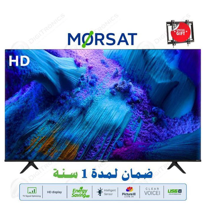 32 HD Téléviseur LED avec USB, Clear Voice II et Tuner DVB-T2/S2 + Support Gratuit