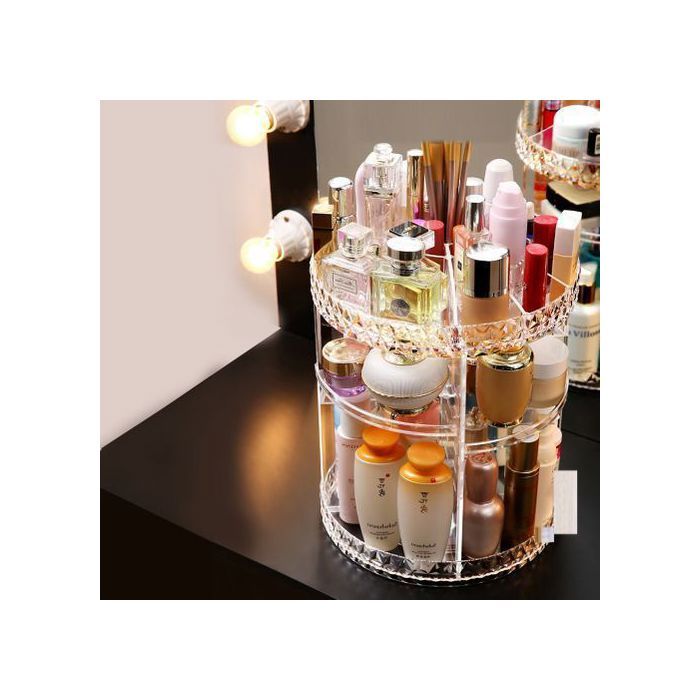 maquillage organisateur 360 rotatif boîte de rangement coiffeuse cosmétique,