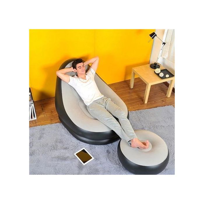 Intex Chaise longue - Ultra détent - Gonflable - Gris/Noir