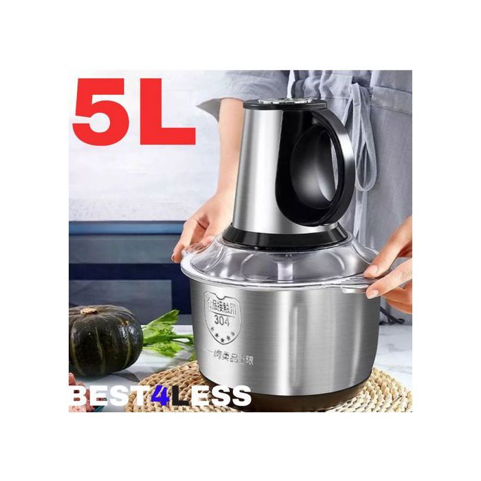 Cooking Hachoir électrique à viande 5 lames en acier Inoxydable avec 5 Litre /1200W