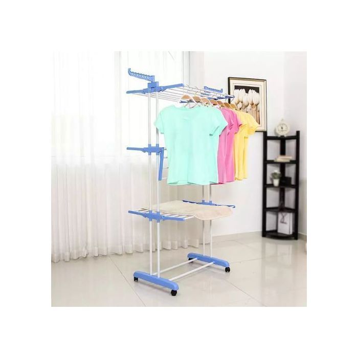 Etendoir à linge Sechoir linge retractable pliable ailes latérales en inox