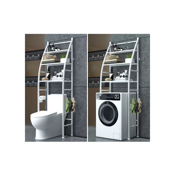 Étagère de salle de bain en métal 166x50x25cm-blanc