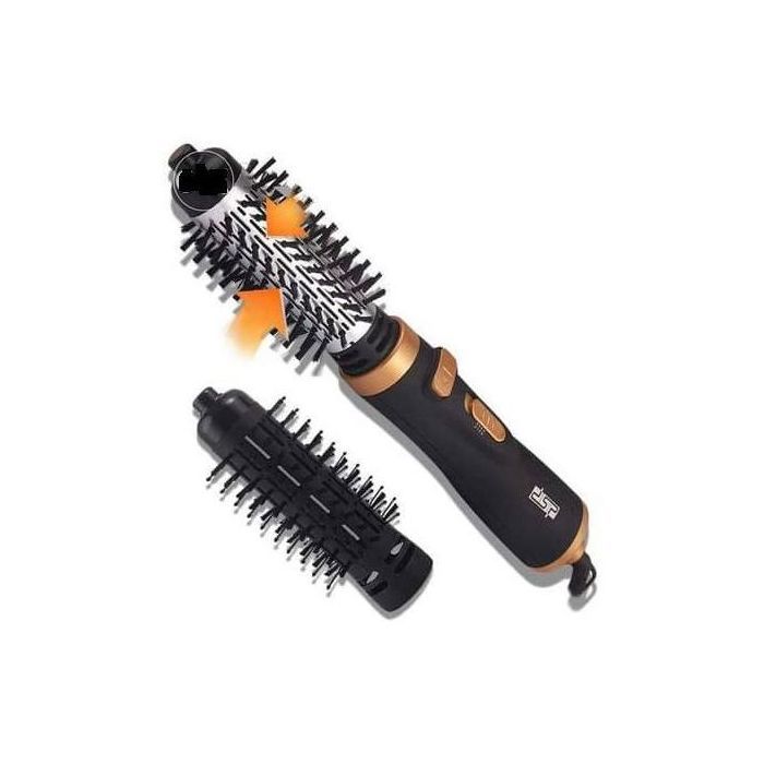Brosse Sèche-Cheveux Rotative - DSP - 2IN1 - Réglage de température - Résistances intégrées - Noir