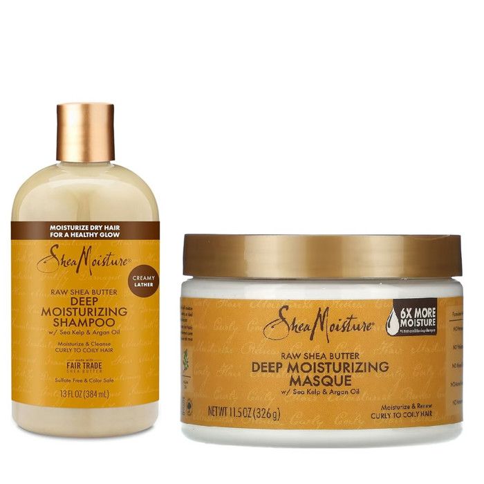 Shea Moisture Shampooing & Masque Hydratant en Profondeur - Huile d'argan et Beurre de karité
