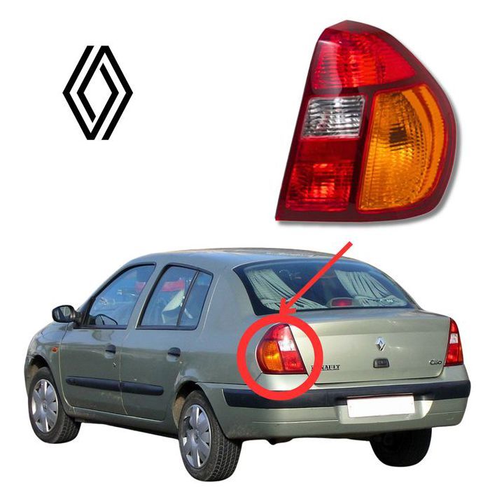 Feu Rouge Arrière Gauche Orange Pour Renault Clio II 2 Classic