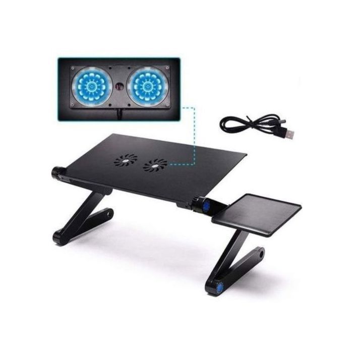 Table d'ordinateur portable, 360 ° Réglable, Pliable, Portable Bureau Table, Support Souris,