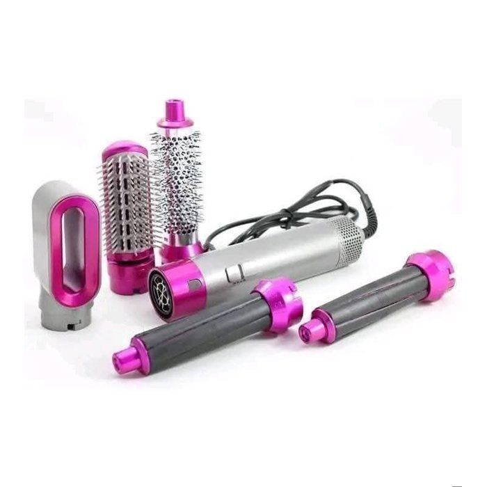 Sèche-cheveux multifonction 5 en 1, lisseur et volumateur, brosse à cheveux rotative, peigne coiffant, fer à friser