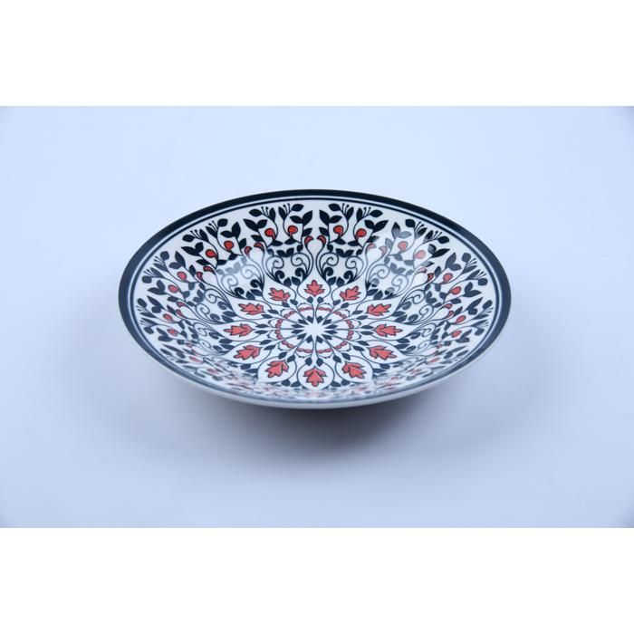 Assiette à soupe ronde Rosace en porcelaine 15,2 cm