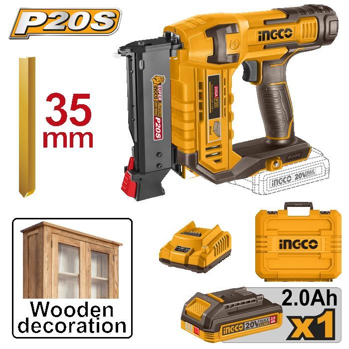 INGCO - Cloueuse 20V 1batt à goupilles