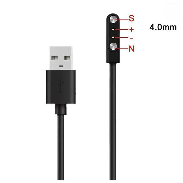 Câble de Charge magnétique pour montre intelligente, pour 2 broches, Distances 4mm, noir, nouveaux câbles de chargeur  USB universel