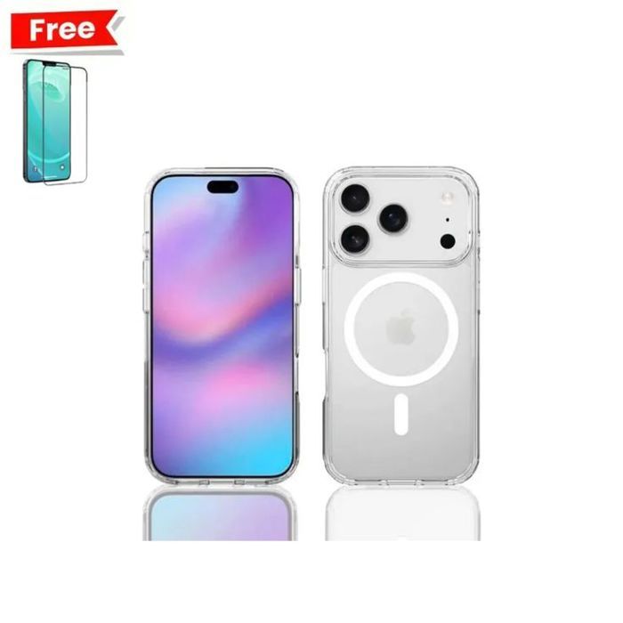 Coque iPhone 17 pro Magnétique – Crystal Clear Compatible MagSafe +Incassable Transparente Gratuit