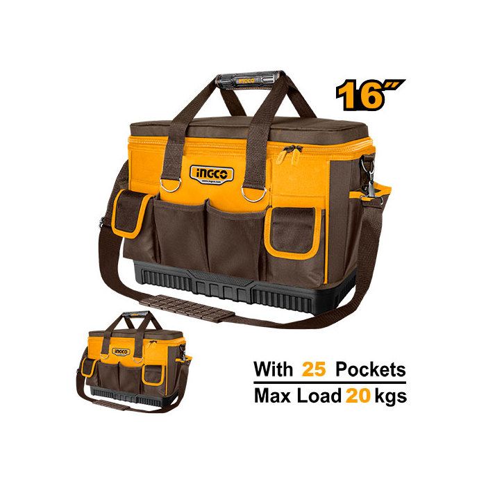 INGCO - Sac à outils 16" 25poches base renforcée
