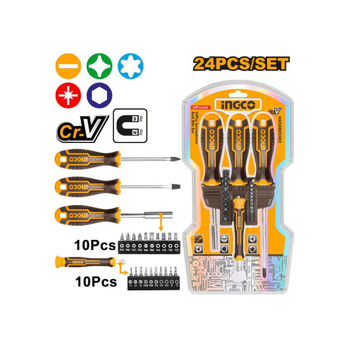 INGCO - Set de 55 pièces pour tournevis
