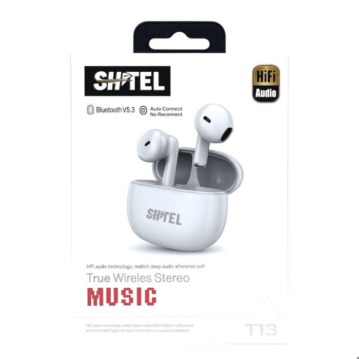 Écouteurs sans fil SHITEL T13 Bluetooth V5.3, HiFi Audio, réduction du bruit, autonomie 25h, boîtier compact Type-C