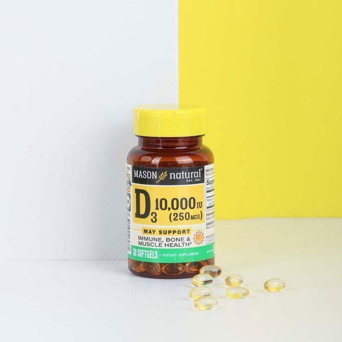 Mason Natural, Vitamine D3, 250 µg (10 000 UI), 60 capsules à enveloppe molle