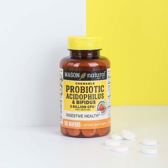 Probiotique Acidophilus avec Bifidus – 100 gaufrettes – Mason Natural