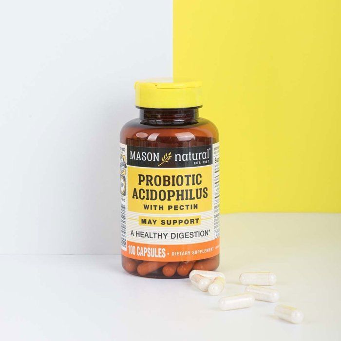 Probiotique Acidophilus avec pectine – 100 Capsules – Mason Natural