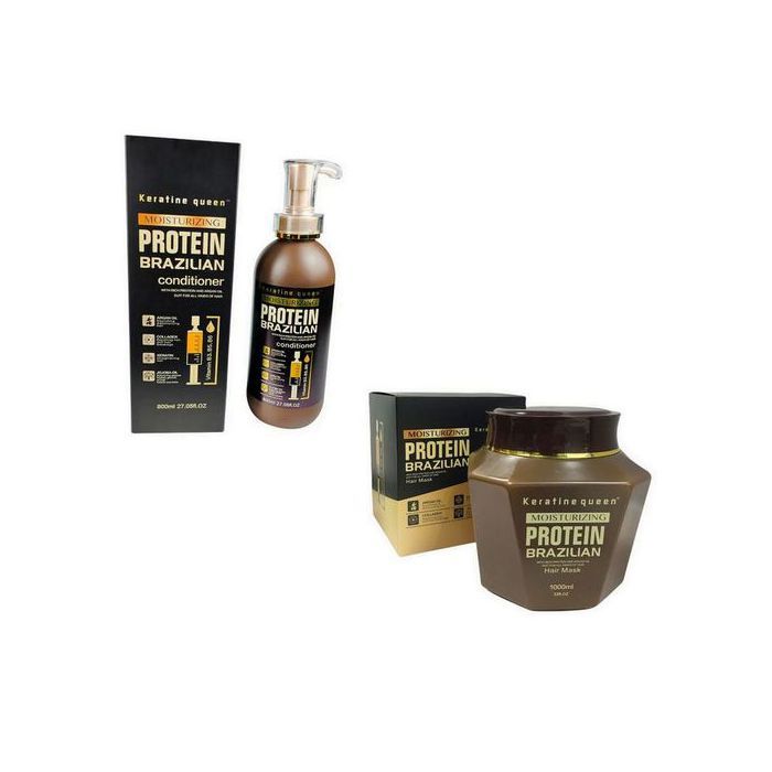 keratine queen Pack de Conditionneur et Masque Capillaire aux Protéines - Réparation et Douceur