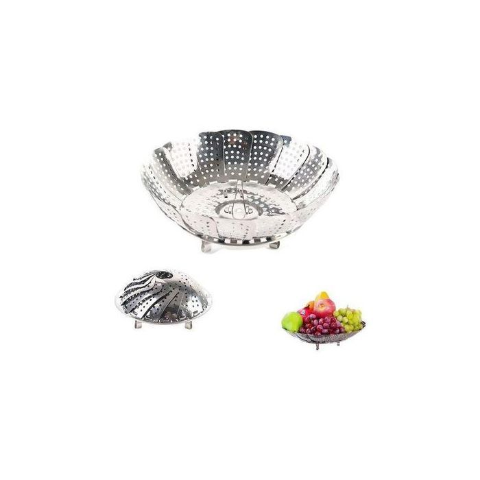 Panier à vapeur pliable INOX pour poêles, autocuiseurs, cocottes, Pour Légumes