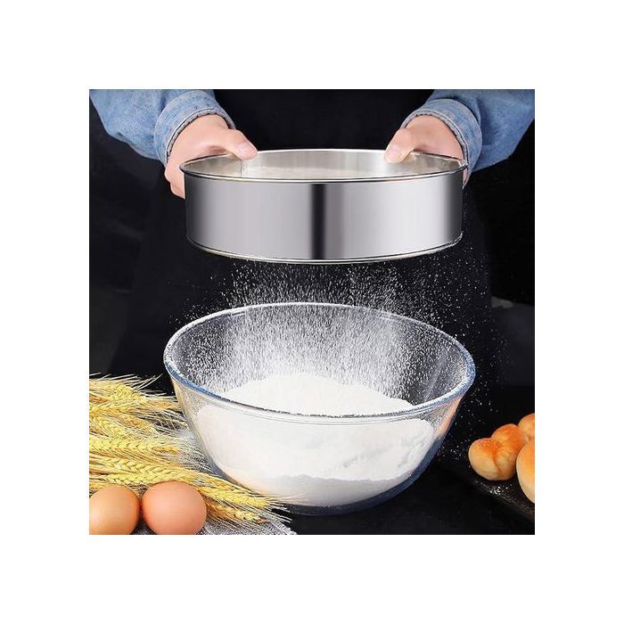 Lot de 3 Passoires Rondes en Acier Inoxydable Tamis à Farine
