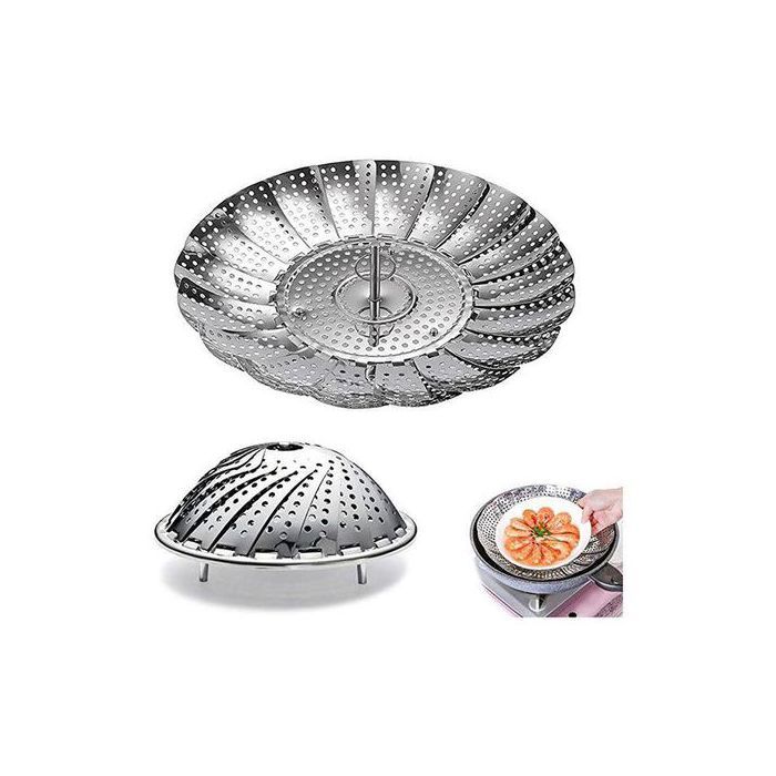 Panier à Vapeur en Acier Inoxydable Cuiseur à Vapeur Extensible Passoire Pliable