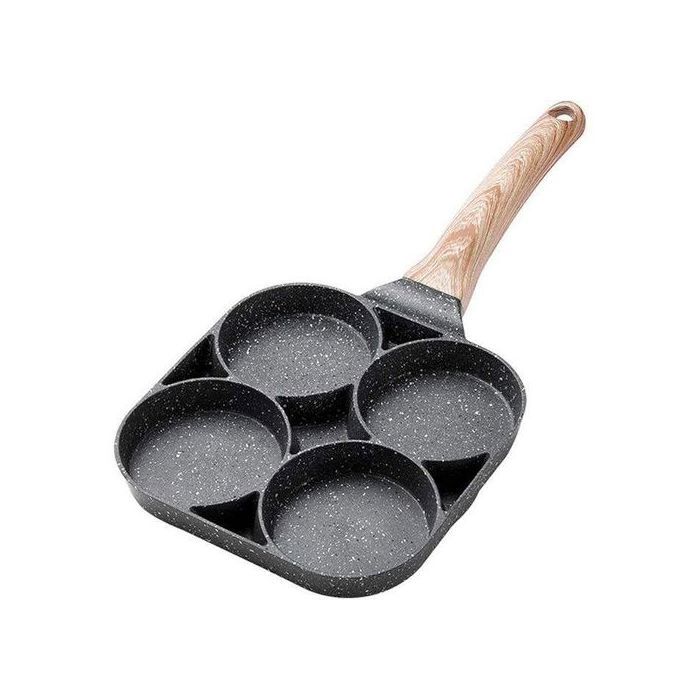 PoêLe à Frire Anti-AdhéSive ,Poele A Crepe,4 Trous Oeuf PoêLe à Frire Outils De Cuisine