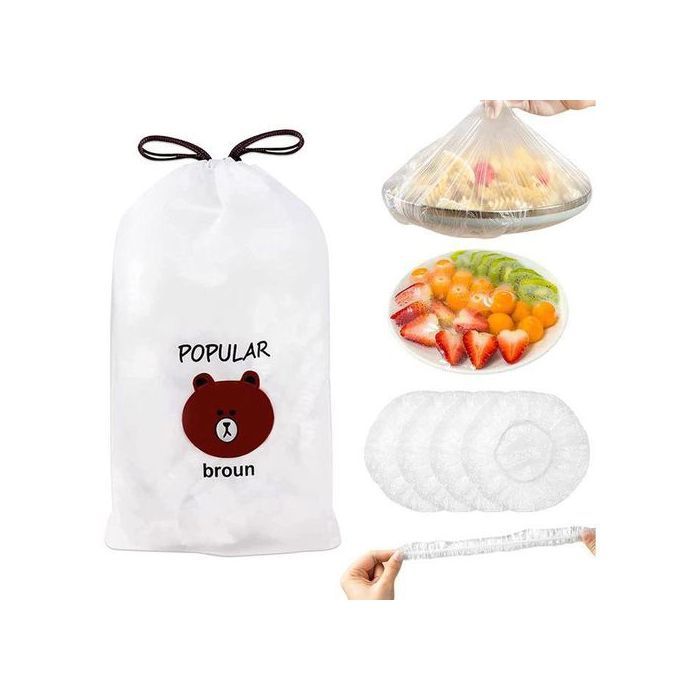 Lot de sacs de conservation des aliment réutilisables élastiques a fermeture extensible.