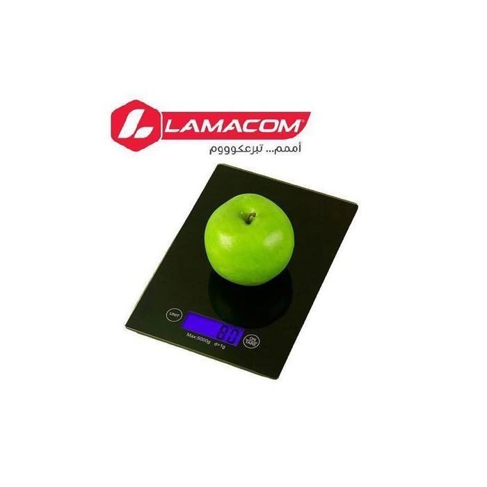 Lamacom Balance de cuisine numérique en verre Max 5Kg, Pèse Aliments Professionnel