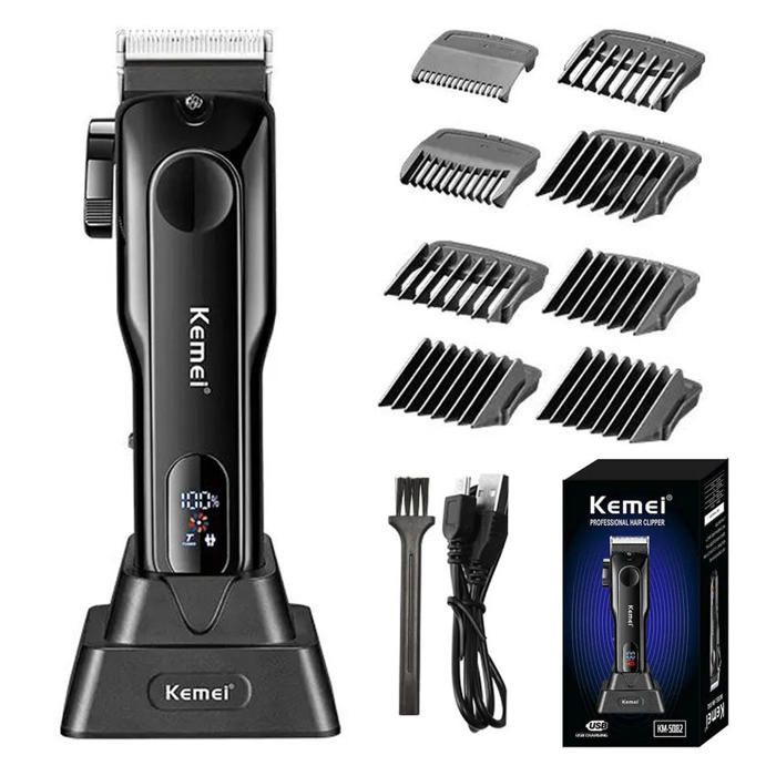 Kemei KM-5082 Réglable Professionnel Électrique Tondeuse À Cheveux USB Base De Charge Affichage Numérique