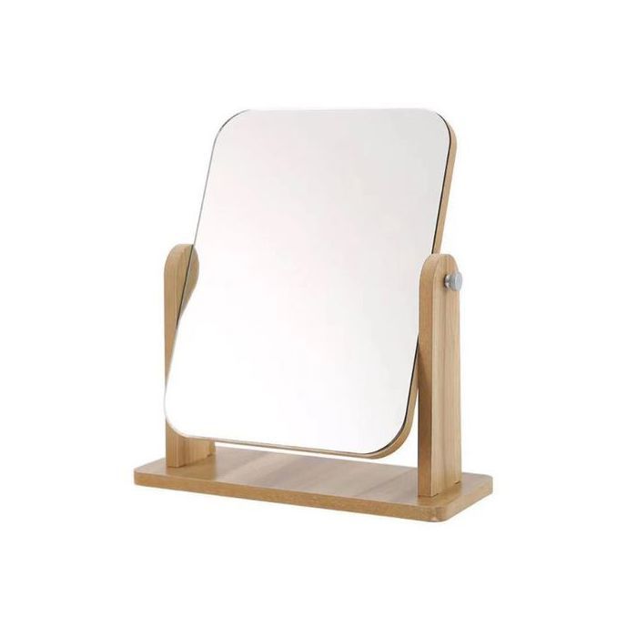Miroir de Maquillage rotatif avec Support en Bois
