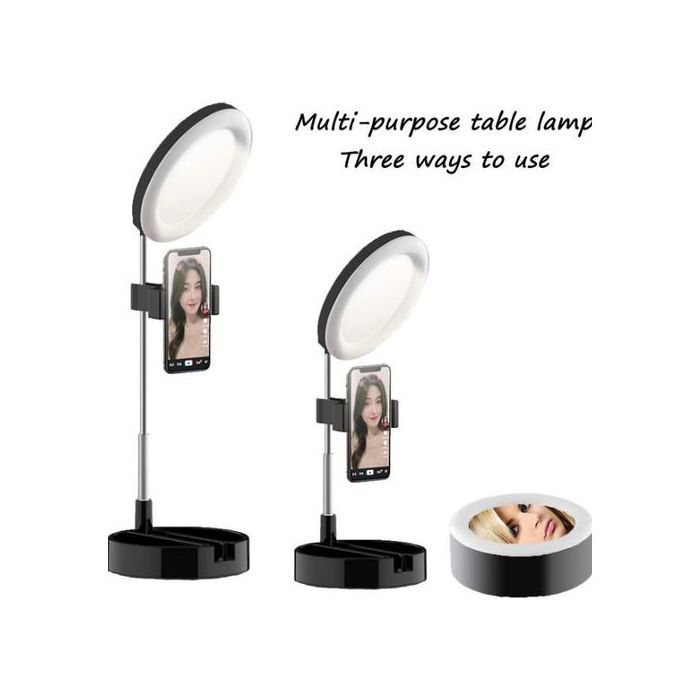 Lampe ring light avec Miroir de Maquillage Pliable et support de téléphone
