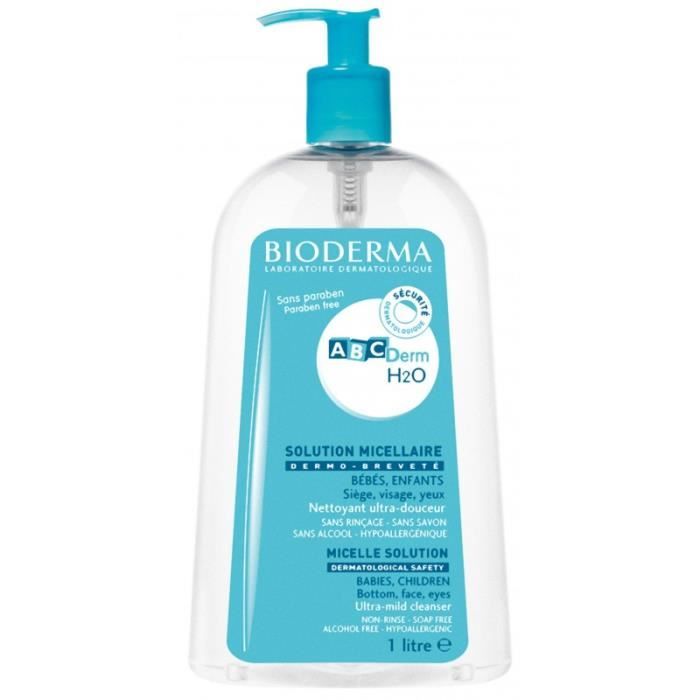 Solution Micellaire - BIODERMA - ABCDerm H2O - 1L - Hypoallergénique - Pour Enfants