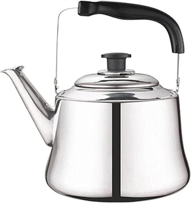 4l - Bouilloire à eau en acier inoxydable, théière épais, bouilloire à thé, pour cuisinière à gaz, cuisinière