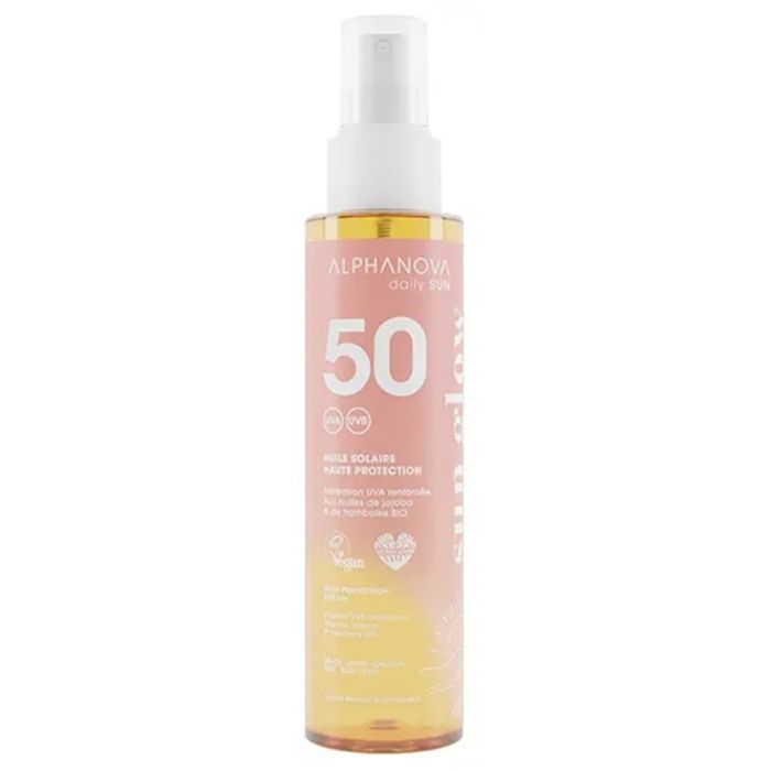 Huile Solaire - ALPHANOVA - SPF50 - 125ML - Waterproof - Huile de Coco Bio - Protection UVA/UVB