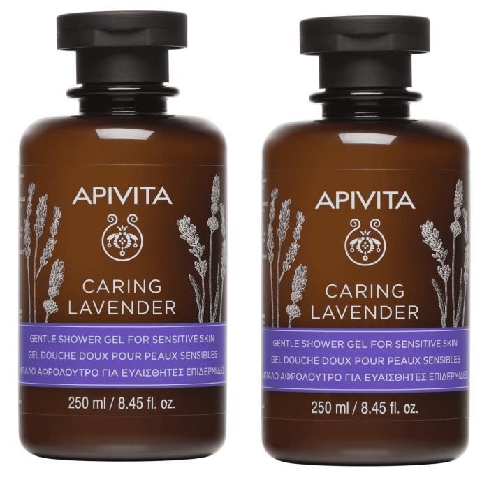 APIVITA Lot de 2 Caring lavender Gel de bain lavande, gel de douche 250 ml