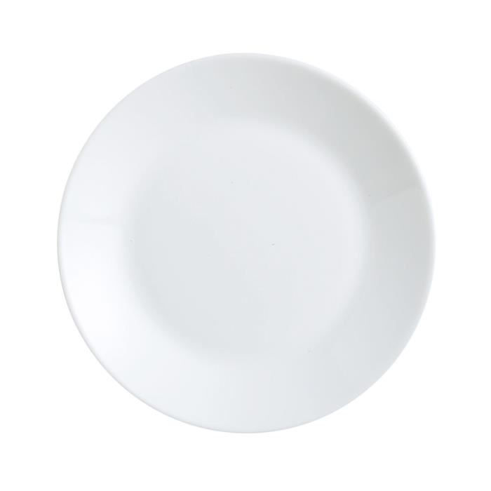 Assiette à dessert - ARCOPAL - Zélie - 18 cm - Opale - Blanc