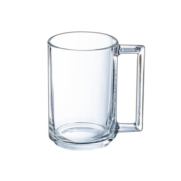 Tasse - ARC - Mug en Verre - 32 cl - Transparent - Compatible lave-vaisselle - Design contemporain