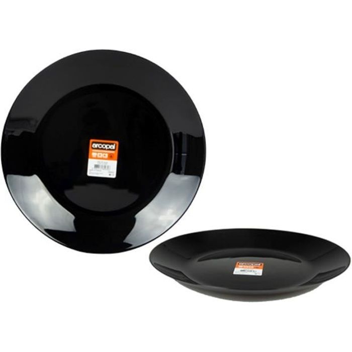 Assiette Plate - ARCOPAL - Zelie - 25 cm - Verre - Noir
