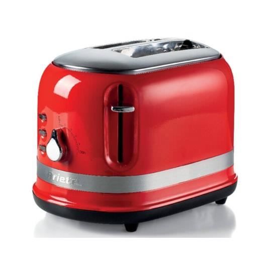 Grille-pain 2 tranches - ARIETE - 149ROUGE - 685-815W - 3 fonctions - 6 niveaux de brunissement