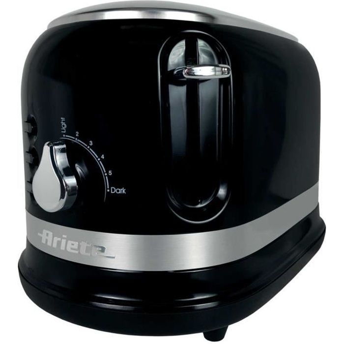 Grille-pain - ARIETE - 149 BLACK - 2 tranches - 6 niveaux de dorage - Fonction de dégivrage
