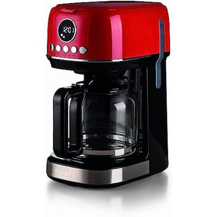 Ariete 1396 Cafetière à filtre moderne, Café américain, Capacité jusqu'à 15 tasses, Base chauffante, Écran LCD, Filtres amovibles
