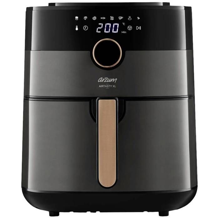 arzum AR2074-B Friteuse à air chaud 6 l fonction minuteur, protection contre la surchauffe cuivre, noir