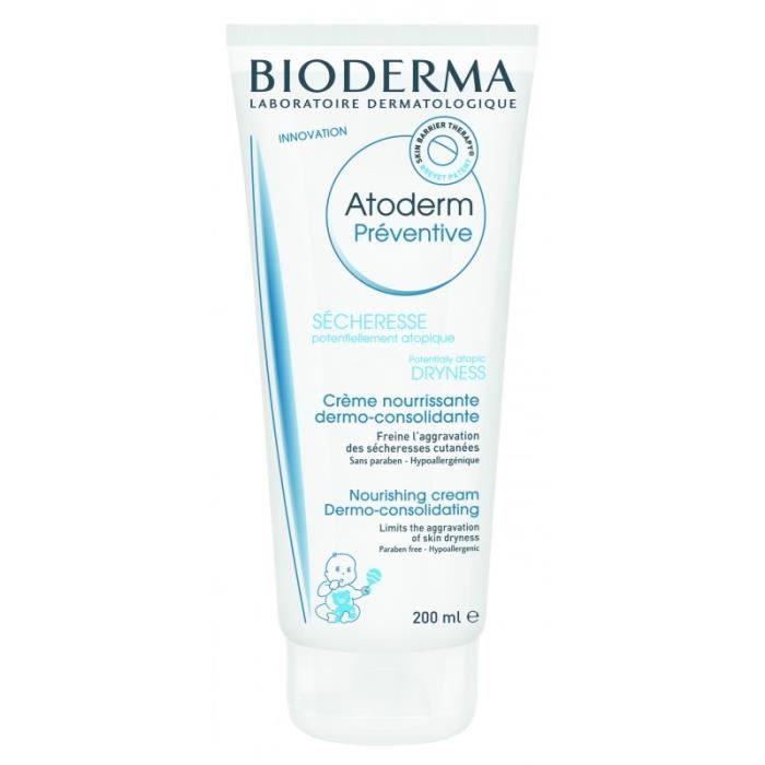 Crème de soin - BIODERMA - ATODERM - 200ml - Hypoallergénique - Peaux sèches - Bébé