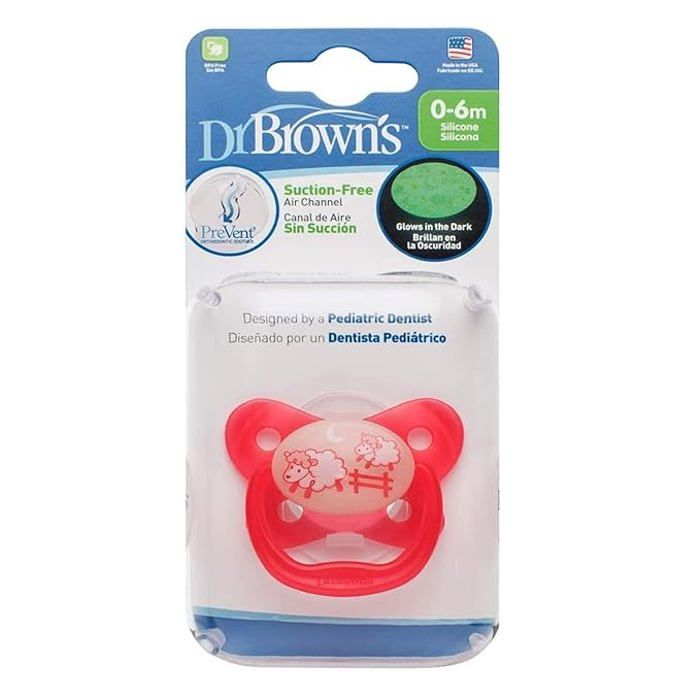 Dr Brown's Prévenir Glow Sucette 0m Pink