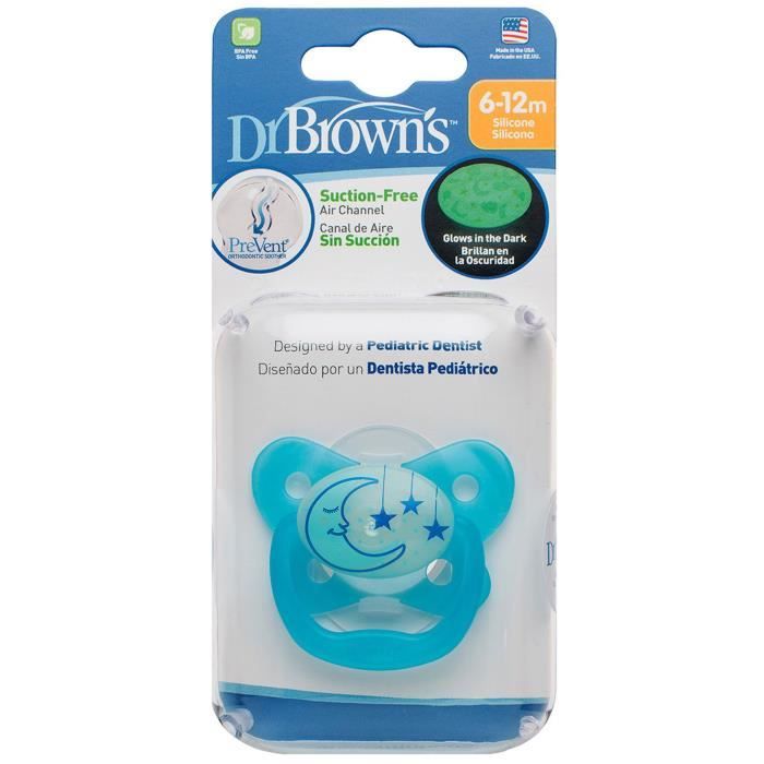 Dr Brown's Prévenir Glow Sucette 6m Blue