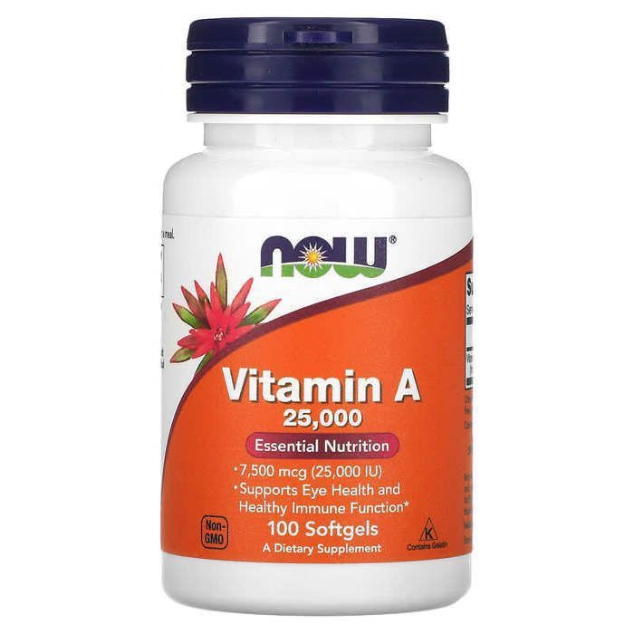 Now Vitamin A 25000IU (100 capsules)