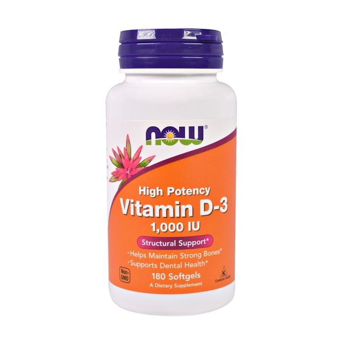 Vitamine D3 1000iu 180 cap Standard Now Foods Pack Nutrition Sportive