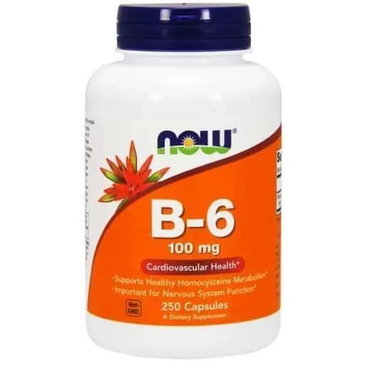NOW FOODS Vitamin B6 100mg (Santé cardiovasculaire) 250 Gélules