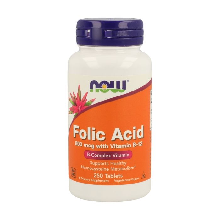 Now Acide Folique et Vitamine B12 (250 comprimés)