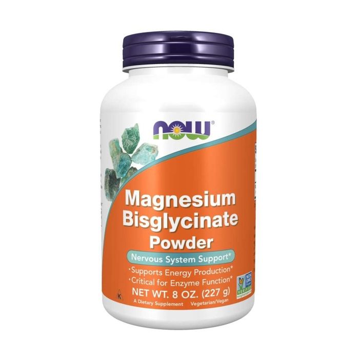 NOW FOODS Magnesium Bisglycinate Powder (Bisglycinate de magnésium, Soutien du système nerveux) 227g